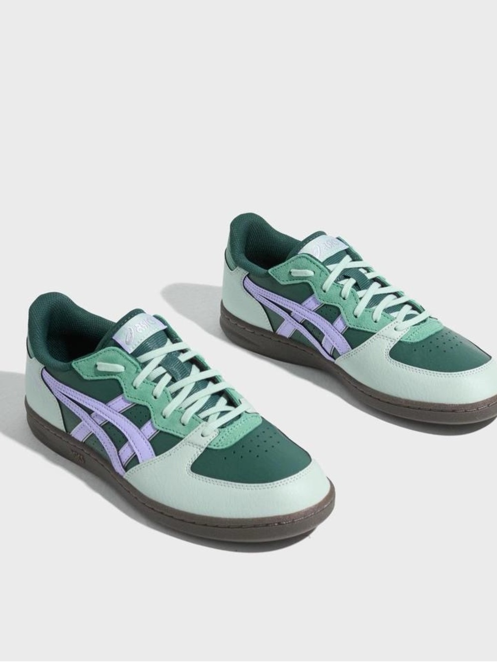 Asics Skyhand Low-Top Sneakers in Mint, Dark Green & Lavender Accents - Picture 1 of 5